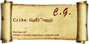 Czike Gyöngyi névjegykártya