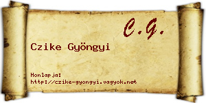 Czike Gyöngyi névjegykártya